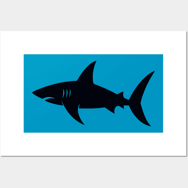 Great White Shark Silhouette Wall Art by KayBee Gift Shop